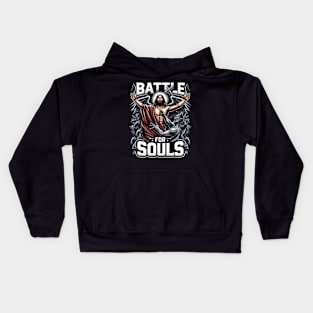 Battle for Souls, Jesus reaching out to save souls Kids Hoodie